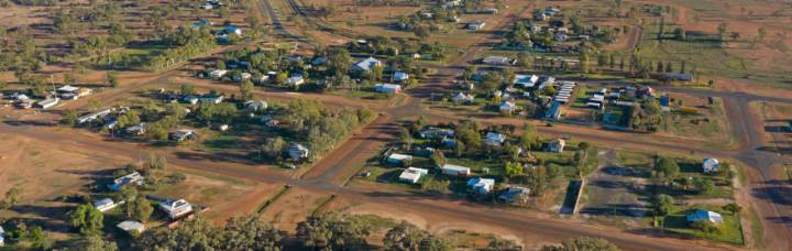 rural and remote Australian community aerial shot